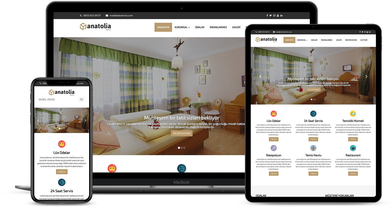 Otel Sitesi V4 (Çoklu Dil Seçeneği)
